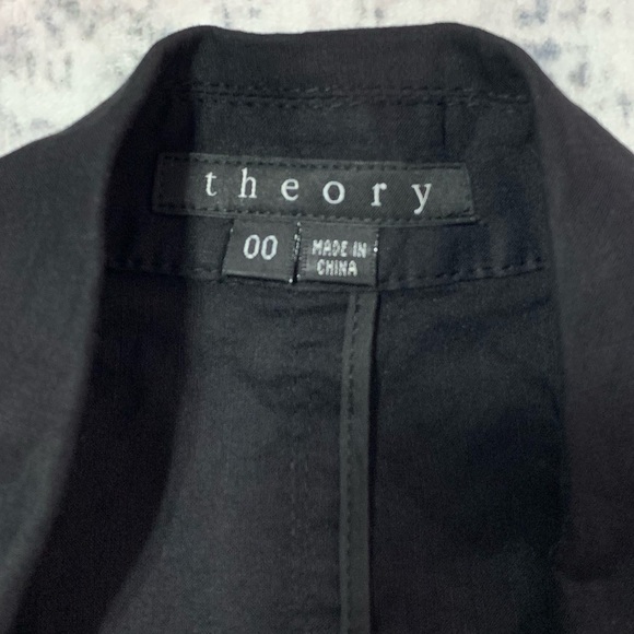 Theory Black Linen Blend Open Front Vest 00 - Picture 5 of 11